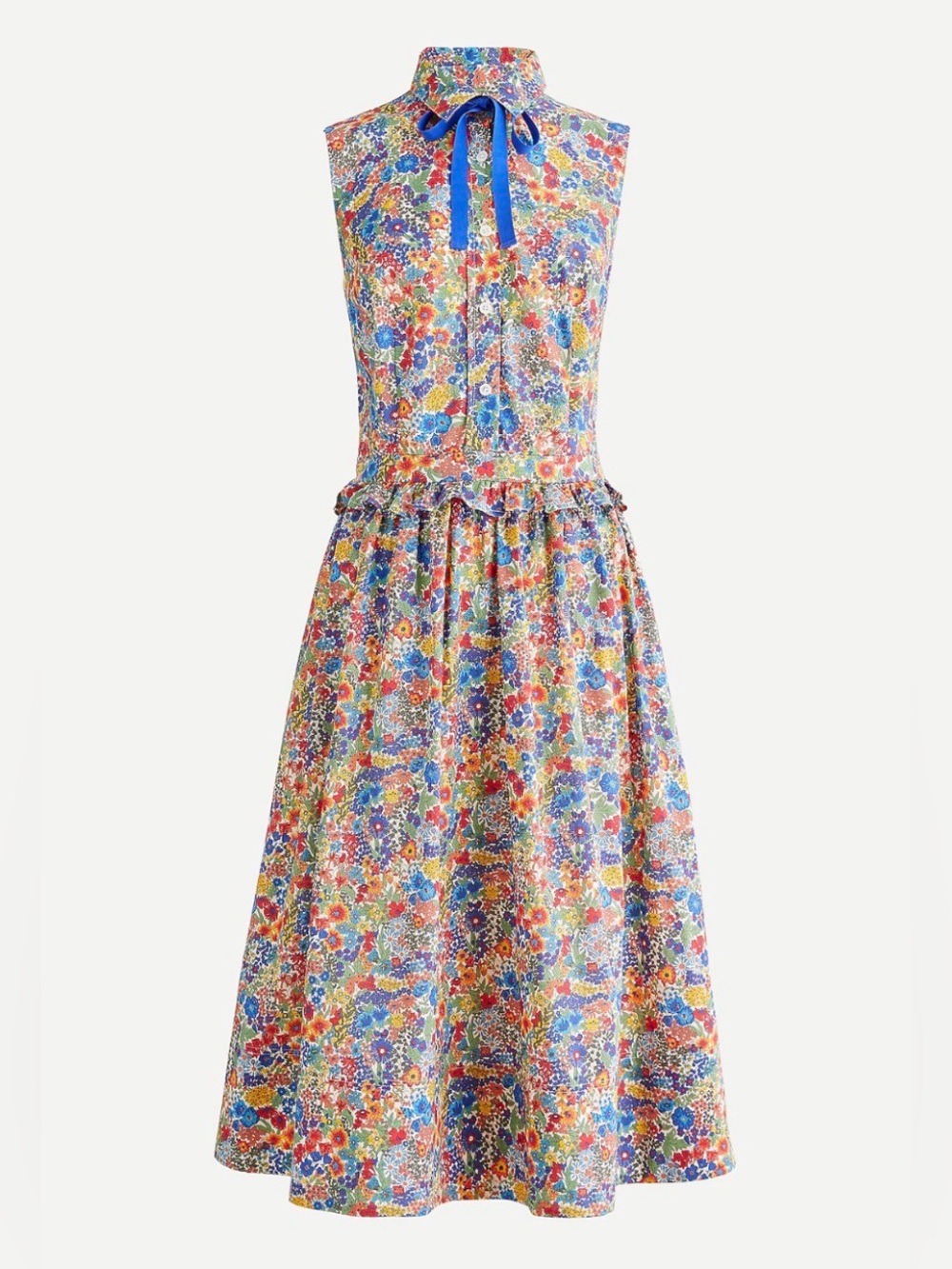J.Crew Dress in Liberty Margaret Annie Print With Removable Necktie Size 14